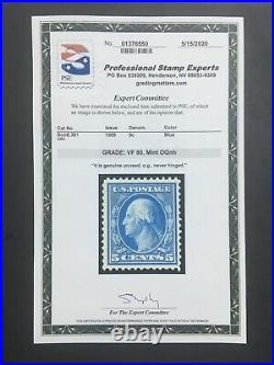 Momen Us Stamps #361 Blue Paper Mint Og Nh Pse Graded Cert Vf-80 Lot #70525