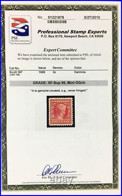 Momen Us Stamps #367 Mint Og Nh Pse Graded Cert Xf-sup 95 Lot #94771
