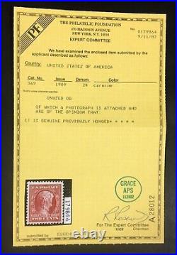 Momen Us Stamps #369 Blue Paper Mint Og Vlh Vf/xf Jumbo Pf Cert Lot #89014