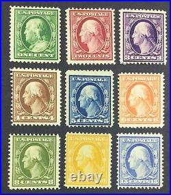 Momen Us Stamps #374-382 Complete Set Mint Og H Lot #72731