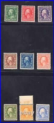 Momen Us Stamps #374-382 Complete Set Mint Og H Vf+ Lot #78360