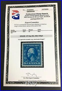 Momen Us Stamps #378 Mint Og Vvvlh Pse Graded Cert Xf-sup 95j Lot #92511