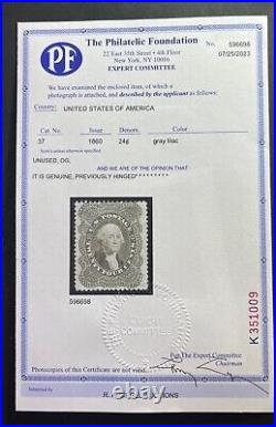 Momen Us Stamps #37 Mint Og H Pf Cert Lot #84609-42
