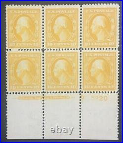 Momen Us Stamps #381 Plate Block Of 6 Mint Og H Vf Lot #71642