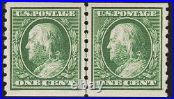 Momen Us Stamps #392 Line Pair Mint Og Nh Pse Graded Cert Xf-sup 95 Lot #77738