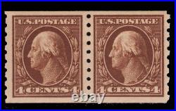 Momen Us Stamps #395 Coil Pair Mint Og Vvlh Pf Graded Cert Xf-90 Lot #89162