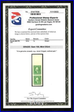Momen Us Stamps #408 Pair Mint Og Nh Pse Graded Cert Gem-100 Lot #79203