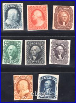 Momen Us Stamps #40p4-47p4 Set Plate Proof On Card Vf Lot #80197