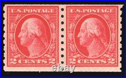 Momen Us Stamps #413 Coil Pair Mint Og Nh Lot #79758