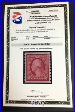 Momen Us Stamps #413 Mint Og Lh Pse Graded Cert Sup-98 Lot #92510
