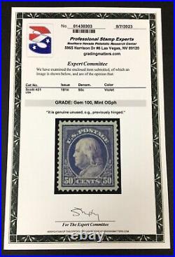 Momen Us Stamps #421 Mint Og Vlh Pse Graded Cert Gem-100 Lot #84601