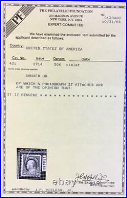 Momen Us Stamps #421 Mint Og Vlh Vf/xf Pf Cert Lot #94769