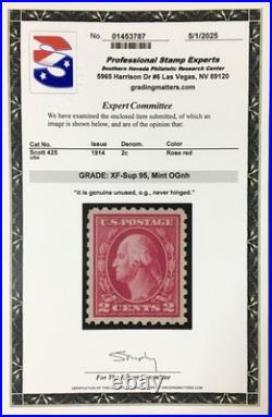 Momen Us Stamps #425 Mint Og Nh Pse Graded Cert Xf-sup 95 Lot #94864