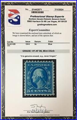 Momen Us Stamps #428 Mint Og Nh Pse Graded Cert Vf/xf-85 Lot #91078