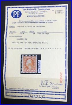 Momen Us Stamps #429 Mint Og Nh Vf/xf+ Pf Cert Lot #90163