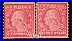 Momen Us Stamps #454 Line Pair Mint Og Lh Pf Cert Lot #86678