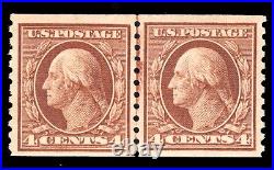 Momen Us Stamps #457 Line Pair Mint Og Nh Vf+ Pf Cert Lot #90055
