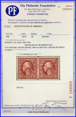 Momen Us Stamps #459 Imperf Line Pair Mint Og Nh Pf Cert Lot #93238 Momen Us Stamps #459 Imperf Line Pair Mint Og Nh Pf Cert Lot #93238