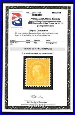 Momen Us Stamps #472 Mint Og Nh Pse Graded Cert Vf/xf-85 Lot #79231