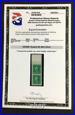 Momen Us Stamps #481 Pair Mint Og Nh Pse Graded Cert Sup-98 Lot #87018