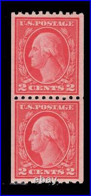 Momen Us Stamps #488 Coil Pair Mint Og Nh Xf+ Pf Cert Lot #89151