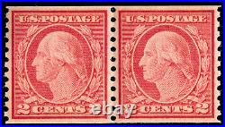 Momen Us Stamps #492 Coil Pair Mint Og Nh Pse Graded Cert Xf-90