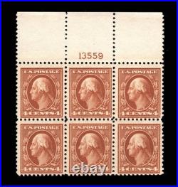 Momen Us Stamps #503 Intact Plate Block Of 6 Mint Og Nh Lot #94991