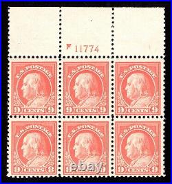 Momen Us Stamps #509 Intact Plate Block Of 6 Mint Og Nh Lot #91931