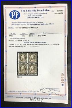 Momen Us Stamps #518 Mint Og Nh Pf Cert Vf/xf Lot #92269