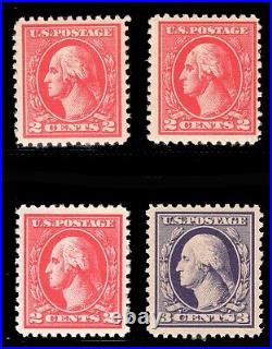 Momen Us Stamps #528,528a, 528b, 529 Mint Og Nh Lot #84258