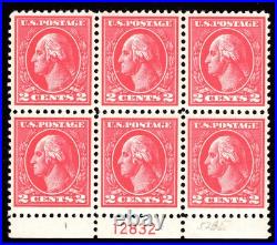 Momen Us Stamps #528b Plate Block Of 6 Mint Og 2lh/4nh Lot #92674