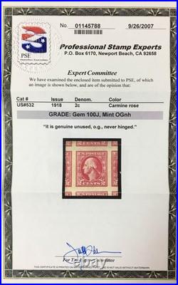 Momen Us Stamps #532 Imperf Mint Og Nh Pse Graded Cert Gem-100j Lot #96793