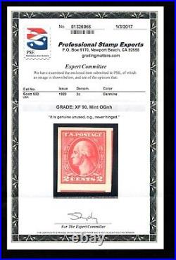 Momen Us Stamps #533 Mint Og Nh Pf Cert & Pse Graded Cert Xf-90 Lot #86540