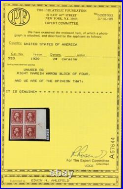 Momen Us Stamps #533 Mint Og Nh Xf Pf Cert Lot #94715
