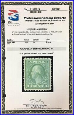 Momen Us Stamps #542 Mint Og Nh Pse Graded Cert Xf-sup 95j Lot #93218