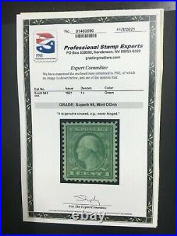 Momen Us Stamps #545 Mint Og Nh Pse Graded Cert Sup-98