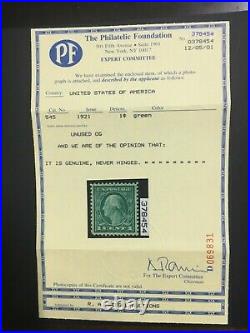 Momen Us Stamps #545 Mint Og Nh Pse Graded Cert Sup-98