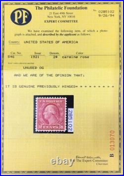 Momen Us Stamps #546 Mint Og H Xf-sup Pf Cert Lot #95793