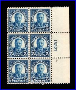 Momen Us Stamps #557 Intact Plate Block Of 6 Mint Og Nh Vf Lot #94993