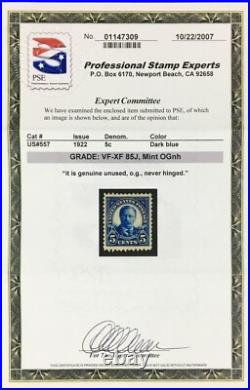 Momen Us Stamps #557 Mint Og Nh Pse Graded Cert Vf/xf-85j Lot #94737