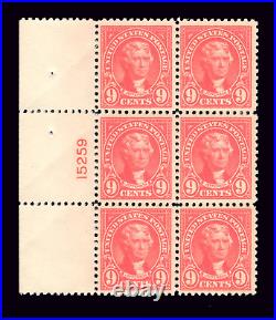 Momen Us Stamps #561 Plate Block Of 6 Mint Og Nh Lot #91373