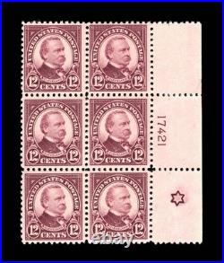 Momen Us Stamps #564 6 Point Intact Plate Block Of 6 Mint Og Nh Vf Lot #94975