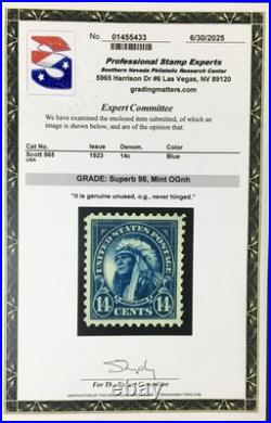 Momen Us Stamps #565 Mint Og Nh Pse Graded Cert Sup-98 Lot #95029