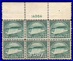 Momen Us Stamps #568 Intact Plate Block Of 6 Mint Og Nh Lot #91918