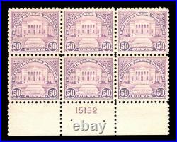Momen Us Stamps #570 Intact Plate Block Of 6 Mint Og Nh Vf+ Lot #95668