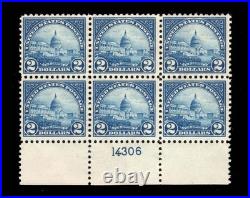Momen Us Stamps #572 Intact Plate Block Of 6 Mint Og Nh Vf Lot #94946
