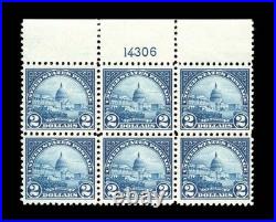 Momen Us Stamps #572 Intact Plate Block Of 6 Mint Og Nh Vf Pse Cert Lot #94915