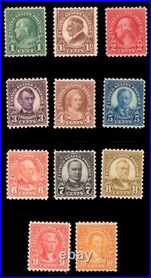 Momen Us Stamps #581-591 Mint Og Nh Vf/xf Choice Set Lot #84294
