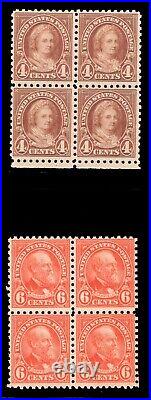 Momen Us Stamps #585, 587 Blocks Mint Og Nh Lot #84364