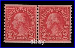 Momen Us Stamps #599a Coil Pair Mint Og Nh Vf/xf Lot #85795
